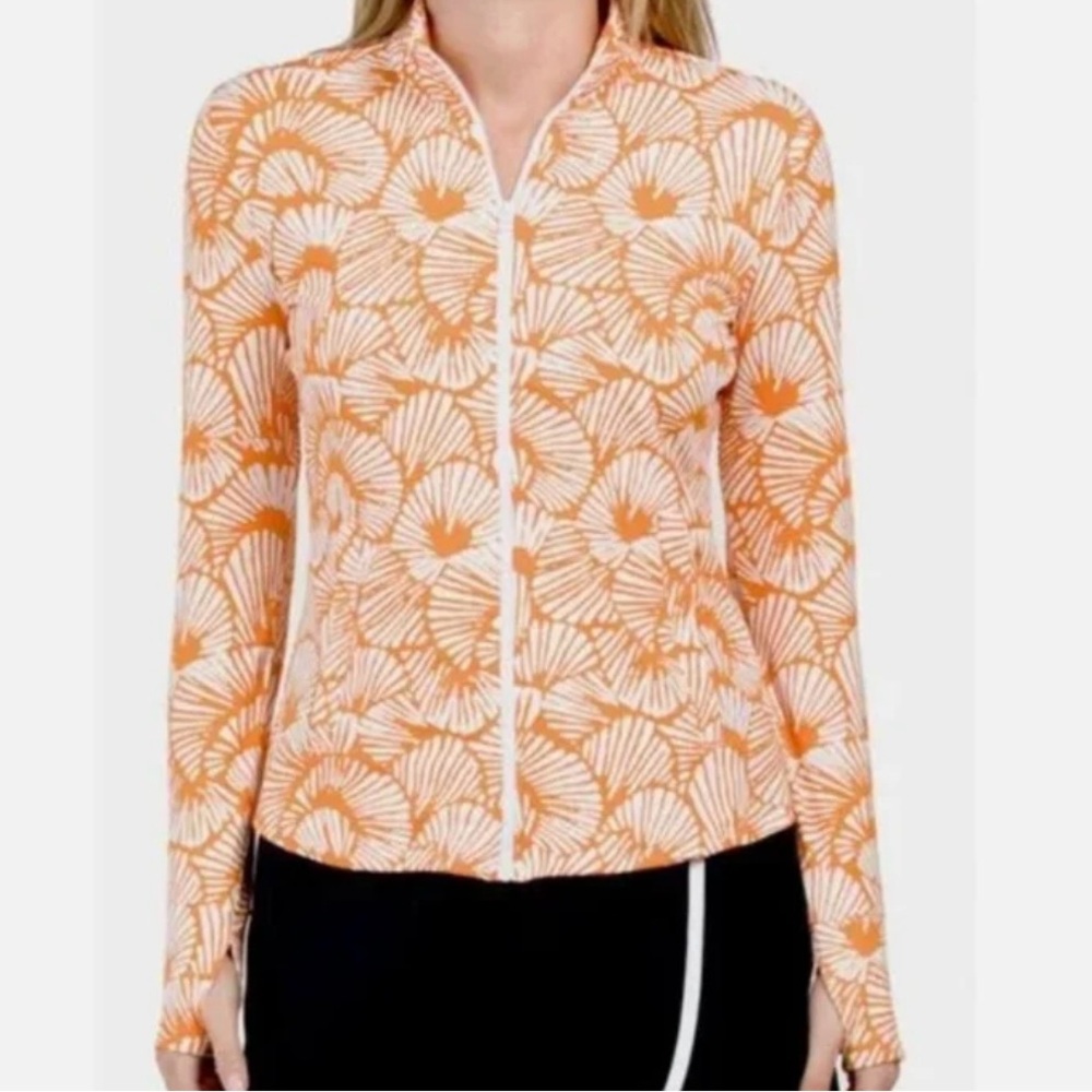 NWT Tommy Bahama Golf Tennis Full Zip Jacket Pullover Side Pockets Orange